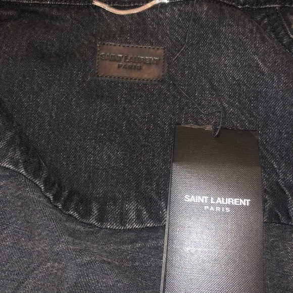 Saint Laurent Paris Distressed Denim Jacket Size L - Picture 7 of 8